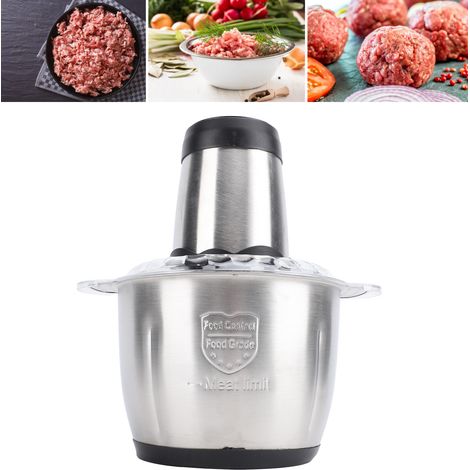Procesador de alimentos multifuncional: picadora eléctrica con motor de cobre de 300 W, recipiente de acero inoxidable de 3 litros, para frutas y verduras, funcionamiento fácil y seguro, enchufe estad (1/5)