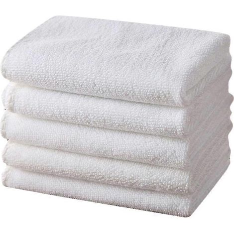 Serviettes de toilette en coton blanc doux pour le visage 30 x 30 cm pour hôtel (lot de 10).