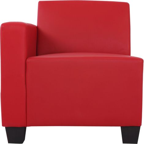 Canapé-élément Lyon, élément latéral gauche, modulaire, simili-cuir, rouge (1/2)