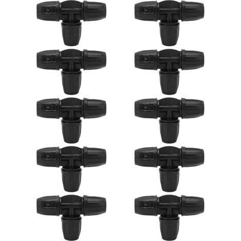 Jeffergarden Lot de 10 raccords en T barbelés 8/11 avec verrouillage pour tuyau d'arrosage goutte à goutte (1/5)