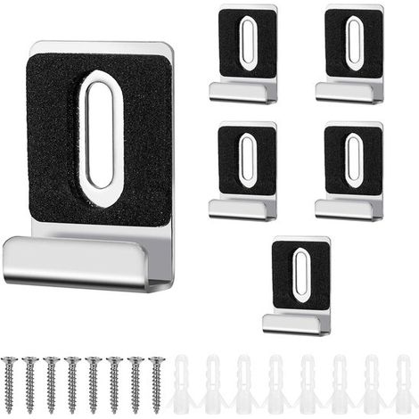 6 supporti angolari a forma di U in acciaio inossidabile per specchietti