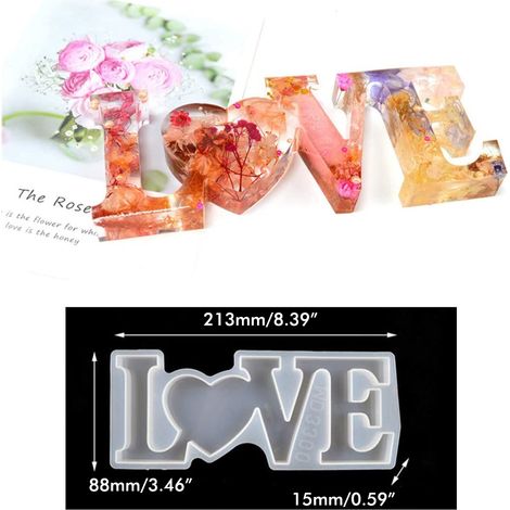Moules en résine cristal, motif « Love Sign », moules de moulage en silicone, décoration murale à faire soi-même pour la maison. (1/4)