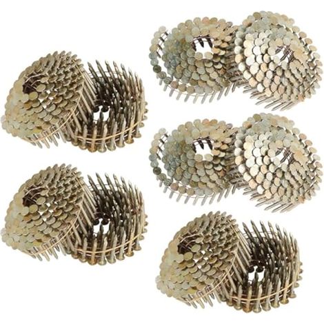 Lot de 7 200 clous de toiture de 15 degrés, 3,8 cm x 0,3 cm, tête ronde complète, clous de toiture électrogalvanisés (1/5)
