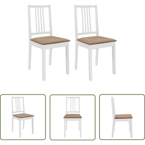 Maison Exclusive - Esszimmerstühle mit Polstern 2 Stk. Weiß Massi (1/5)
