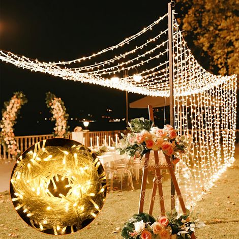 Randaco 30M 300LED IP44 8-modo de luz de Navidad festón al aire libre jardín interior decoración para Navidad cumpleaños boda sala de estar blanco cálido