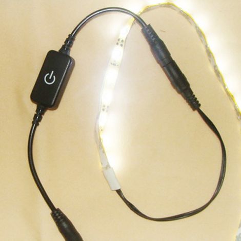 Variateur LED miniature 12-24 V 4 A, interrupteur tactile, contrôleur de luminosité pour bande LED monochrome, interrupteur marche/arrêt, noir (1/5)