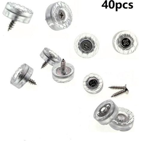 40 x Antidérapant, Anti-humidité, Silencieux, 18 mm Silicone Caoutchouc Protecteur de Plancher Meubles Sol Coussinets avec Vis pour Meubles Chaise Jambes Pieds pour Bois Franc/Carrelage