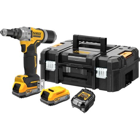 Dewalt DCF414E2T Brushless 18v XR 1/4 63mm Riveter + 2x Powerstack + DCS355N