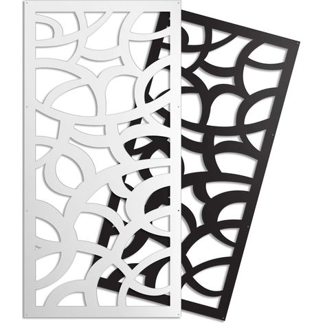 ROOTS - Panneau ajouré en PVC - Brise-soleil - Couleur : blanc - Dimension : 73x148 cm
