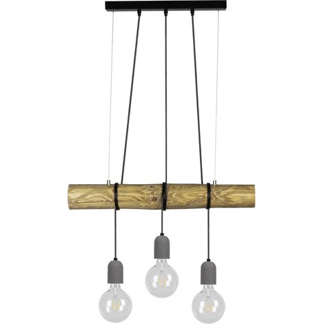 Suspension en Pin teinté Design Industriel Triple Douille TRABO CONCRETE (1/2)