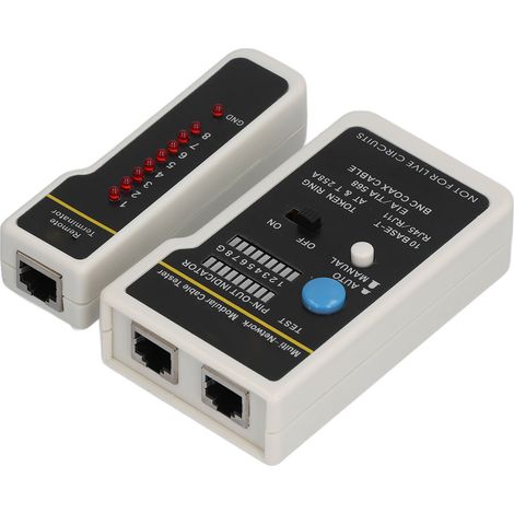 Testeur de câble réseau automatique, design ergonomique, multifonction, numérisation rapide, outil de diagnostic RJ45, détecteur de continuité, appareil compact et fiable pour techniciens. (1/5)