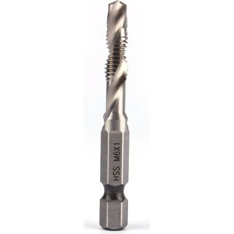 M5 Foret Mèche 1/4" Tige Hexagonale HSS Jeu de Foret Mèche/Jeu de Mèches à Tarauder,Filetage Vis Robinet Tap Bit