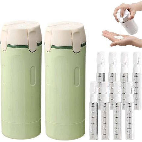 4-in-1 Reise-Spenderflasche, Set tragbarer Pumpflaschen für Shampoo, Spülung und Lotion, 4-in-1 Kosmetikbehälter B (1/5)