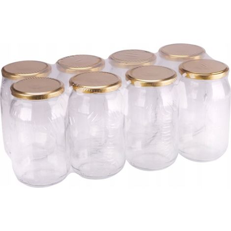 Barattoli di vetro per conserve con coperchio, 900 ml, 8 pezzi (1/3)