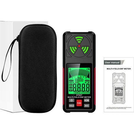 Rilevatore di radioattività portatile, contatore elettromagnetico RF EF MF, allarme visivo e acustico, rilevatore 5G WiFi/radiofrequenza/campo magnetico/campo elettrico per laboratori domestici e ospe (1/5)