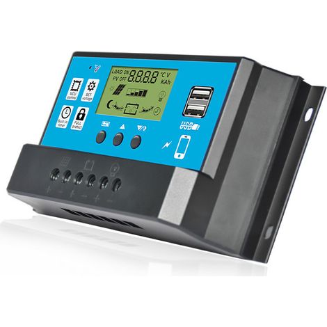 PWM-Solarladeregler mit Lichtzeitsteuerung, digitalem LCD-Display, 12 V/24 V, 60 A (1/5)