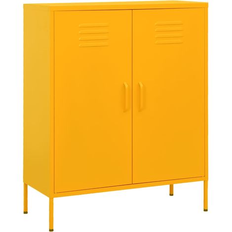 vidaXL Armadietto Giallo Senape 80x35x101,5 cm in Acciaio