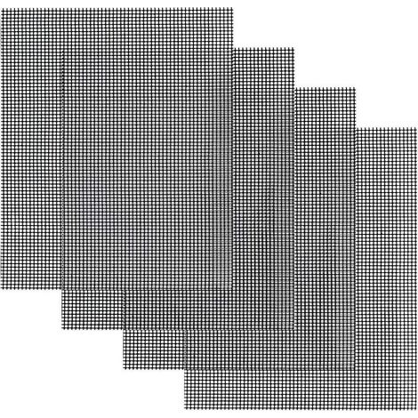 Tapis Barbecue,Feuille Barbecue Anti-adhésif Réutilisable et Résistant Maillage Barbecue pour Charbon Gaz Électrique Gril à Grillage Moi à Légumes Fruit de Mer Des œufs 4 packs (1/5)