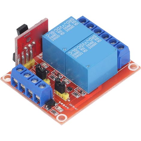 Module relais de commande à distance infrarouge à 2 canaux, bidirectionnel, déclenchement haut/bas, tension de fonctionnement 24 V CC (1/5)
