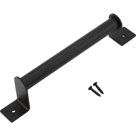Poignée de traction robuste en acier au carbone noir pour porte coulissante de grange, placard et portail en bois (1/5)