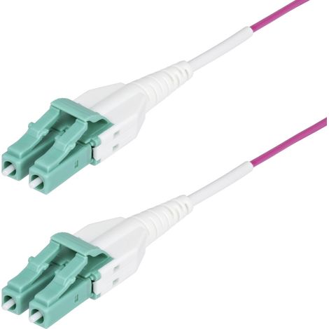 StarTech.com 1m LC-LC (UPC) OM4 Multimode Glasfaserkabel, Erika Violett, 50/125, 40G/100G, LOMMF/VCSEL, Uniboot LWL Patchkabel, OFNR LWL Kabel