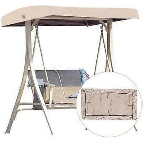 Toit pivotant de rechange SZTXJ, universel, pour fauteuil pivotant 2-3 places, beige, 191 x 120 cm (1/4)