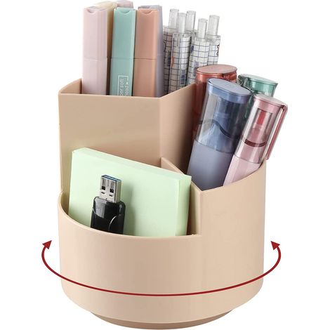 Porte-crayons de bureau rotatif à 3 orifices, 3 emplacements, organiseur de crayons et stylos de bureau