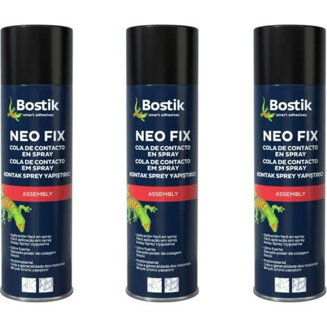 Cola en spray 500 ml,adhesivo de contacto rapido bostik pack 3 sprays