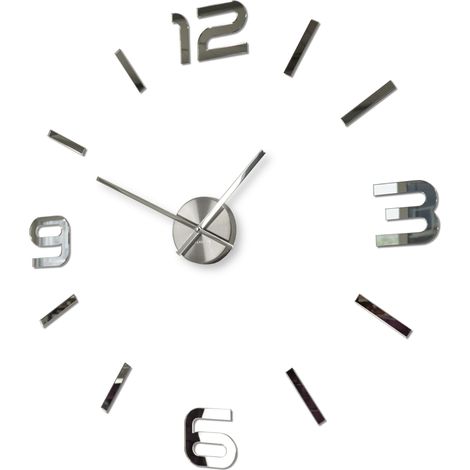 Gran reloj de pared con espejo de 80 cm, ideal para hacer uno mismo. (1/4)