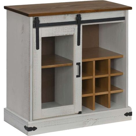 Credenza HALDEN con Anta Scorrevole 80x40x80 cm Legno Massello vidaXL (1/5)