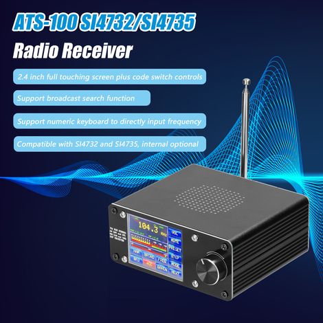Récepteur Radio à bande complète SI4732/SI4735, FM SSB (LSB et USB), prise en charge de la recherche de diffusion avec écran tactile de 2.4 pouces, ATS-100 (1/5)