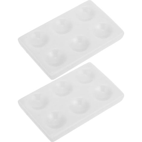 Plaque à Points en Céramique Blanche 2pcs 6 Trous pour Expériences Scientifiques, Polyvalente et Facile à Nettoyer en Laboratoire (1/5)