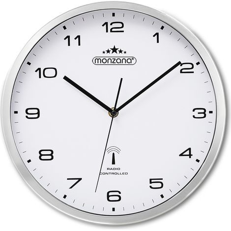 Deuba Reloj de Pared Radiocontrolado de cuarzo Analógico 31cm Ajuste de Hora Automático (1/5)