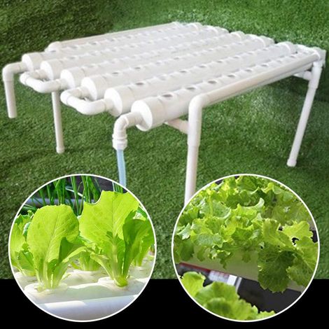 Hydroponic System, 54-Loch Hydroponik Pflanzen Anzuchtsystem Ohne Erde - Stehendes Gestell für Kräutergarten Indoor - Hydroponic Tower Kit mit Wasserpumpe und Schlauch, 102 62 35cm (1/5)