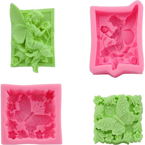 Moules à Savon 2 Pièces Moulle en Silicone Savon Silicone Ange Moules en Silicone Moule pour Savon Rectangulaire Moule Savon Silicone Papillon Moule Rectangulaire Silicone (1/5)