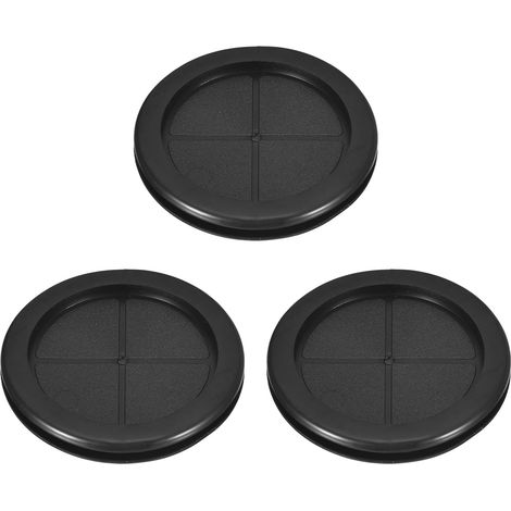 3Pcs Passe-Fils En Caoutchouc 2-3/4" (70mm) Trou De Perçage, 2-3/8" (60mm) ID Bouchons De Trou Double Face Joint D'Étanchéité Pour Protection De Câble De Pare-Feu, Noir (1/5)