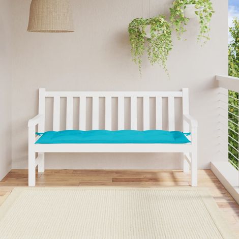 Coussin d'assise confortable pour banc de jardin turquoise 150x50x7 cm tissu oxford -FV36685 (1/5)