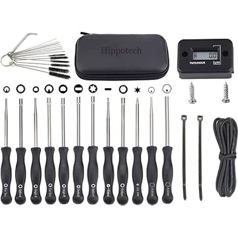 Lot de 12 outils de réglage de carburateur et tachymètre tachymètre pour moteur 2 temps pour Echo pour STIHL pour Poulan pour tronçonneuse Husqvarna Weed Eater Tronçonneuse