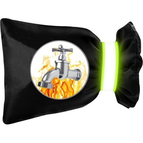 BUNTHAUS Noir Couvercle Antigel pour Robinet Extérieur Housse De Protection Contre Le Gel en Hiver, Avec Bande Réfléchissante, Imperméable et Épaisse (1/5)