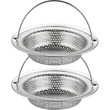 Grille d'évier 2 pièces Acier inoxydable Anti-obstruction Cuisine et salle de bain (1/4)