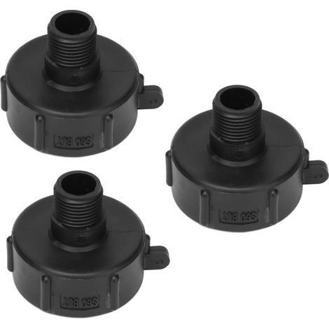 Raccord IBC 3 pièces, filetage G3/4, adaptateur de vidange en ABS, remplacement vanne, raccord S60 BUT (1/5)