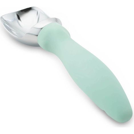Cuchara para helado resistente con mango ergonómico, cuchara profesional de metal para helado, sorbete, masa para galletas y yogur helado. Utensilio de cocina apto para lavavajillas. Color verde menta (1/4)