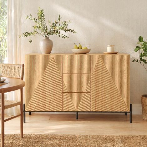 Buffet enfilade 115,5 cm avec tiroir central MDF OKMYHOME (1/5)