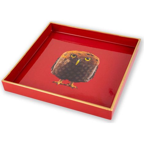WD LifeStyle Vassoio Svuota Tasche Quadrato 20 x 20 Cm Decoro Panettone Natale