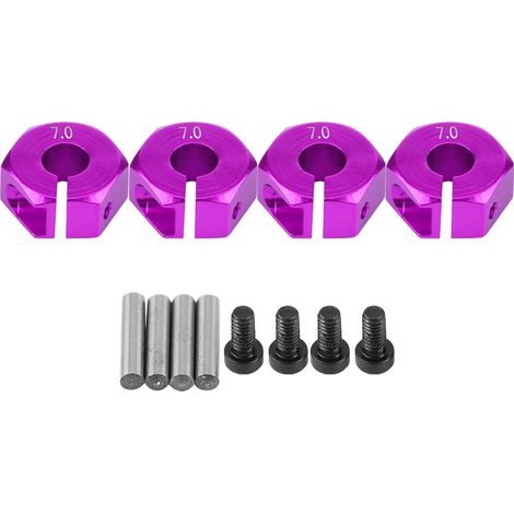 Adaptateur de moyeu hexagonal de roue universel de 12 mm pour voiture RC HSP Sakura à l'échelle 1/10 (7 mm, violet) (1/5)