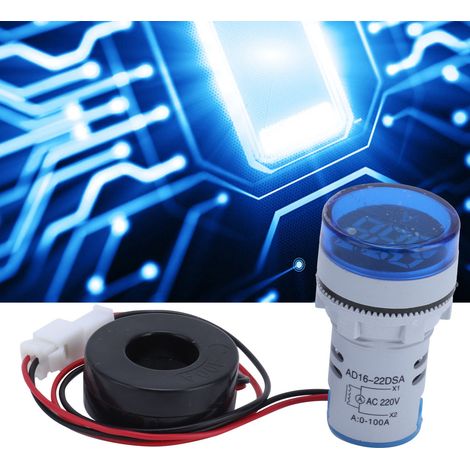 Voyant lumineux universel de signalisation de courant AD16-22DSA 220 V CA bleu (1/5)