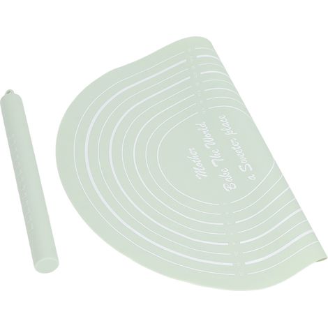 TOPINCN Rustikales Antihaft-Teigroller-Set aus Silikon, geeignet für die heimische Küche, zum Ausrollen von Teig und Ausbacken (GRÜN). (1/5)