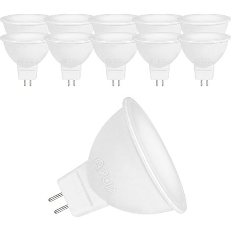Lot de 10 spots LED MR16 GU5.3 12V DC 4.3W 400lm (Éq. 50W) Angle 110° Température de Couleur: Blanc neutre 4000K (1/5)