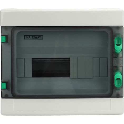 Boîte de distribution étanche extérieure 12 voies, coffret combiné photovoltaïque avec rail DIN, indice de protection IP65 pour usage en plein air. (1/5)