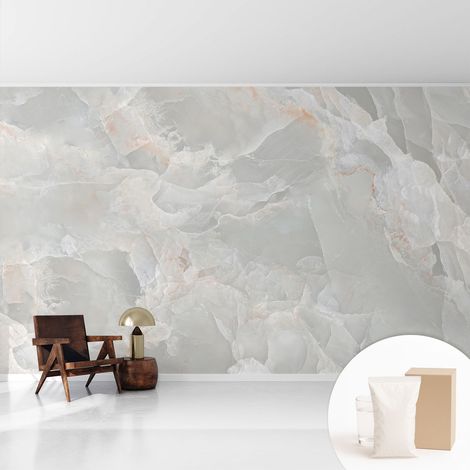 Tapete Vliestapete mit Kleber - abwaschbar - Arbeitszimmer - Esszimmer- Top Qualität Marmorstruktur 416x254 cm (1/5)